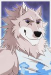 black_eyes clothed clothing fur grey_body grey_fur male shirt simple_background tank_top topwear white_body white_fur aluminemsiren animal_crossing nintendo fang_(animal_crossing) canid canine canis mammal wolf hi_res portrait