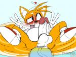abdominal_bulge ahegao anal anal_penetration anthro anus balls big_penis blush bodily_fluids canid canine chao_(sonic) cheese_the_chao cum cum_on_face duo fox fucked_silly genital_fluids genitals hi_res huge_penis humanoid_genitalia humanoid_penis hyper hyper_genitalia hyper_penis looking_pleasured male male/male male_penetrated male_penetrating male_penetrating_male mammal miles_prower penetration penis sega sex sonic_the_hedgehog_(series) trooper036 vein veiny_penis