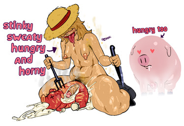 age_difference ambiguous_gender bestiality bodily_fluids character_prepared_as_food cum cum_from_mouth cum_in_mouth cum_inside cutlery death drooling facial_piercing female feral feral_penetrated fork genital_fluids genitals group gynomorph gynomorph/ambiguous gynomorph_penetrating_feral heart_eyes heart_symbol humanoid_on_feral humanoid_penetrating humanoid_penetrating_feral imminent_cannibalism intersex intersex/ambiguous kitchen_utensils knife nipples nose_piercing nose_ring penetration penis piercing ring_piercing saliva sex snuff tongue tongue_out tools trio young young_feral younger_penetrated kronos_(artist) animal_humanoid domestic_pig humanoid mammal mammal_humanoid pig_humanoid suid suid_humanoid suine suine_humanoid sus_(pig) hi_res mother_(lore) parent_(lore)