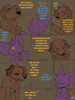 ambiguous_gender anthro big_ears blue_text bodily_fluids cloak clothed clothing comic_panel dialogue duo purple_body tears text wings worried yellow_eyes yellow_text conditional_dnp dacad tyler_(dacad) zipper_(dacad) bat canid canine mammal comic hi_res restricted_palette