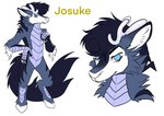 anthro antlers blue_eyes glitter horn male pompadour solo starseeker asian_mythology chinese_mythology east_asian_mythology jojo's_bizarre_adventure mythology josuke_higashikata dragon equid equine kirin mammal mythological_creature mythological_scalie scalie absurd_res hi_res model_sheet