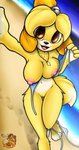 anthro beach bikini breasts brown_eyes clothing female fur genitals hair looking_at_viewer nipples open_mouth pussy seaside smile solo swimwear teeth tongue two-piece_swimsuit undressed undressing yellow_body yellow_fur cjweasle animal_crossing nintendo isabelle_(animal_crossing) canid canine canis domestic_dog mammal shih_tzu toy_dog absurd_res hi_res