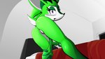 anthro bed blush bodily_fluids female furniture genital_fluids genitals green_body green_skin looking_back nude purple_eyes pussy solo vaginal_fluids spikeybluething archie_comics sega sonic_the_hedgehog_(archie) sonic_the_hedgehog_(comics) sonic_the_hedgehog_(series) clove_the_pronghorn mammal pronghorn 16:9 hi_res widescreen