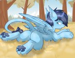 butt featureless_crotch female feral lying_on_ground on_ground paws solo wings pzkratzer hasbro my_little_pony mythology fan_character night_cloud_(pzkratzer) felid mammal mythological_creature mythological_sphinx absurd_res hi_res
