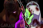 anthro blood bodily_fluids brown_body brown_fur brown_hair duo fighting_pose fur glowing glowing_eyes green_energy green_eyes hair male male/male pose purple_energy purple_eyes text pyro4707 jujutsu_kaisen blue_shark canid canine canis domestic_dog fish german_shepherd herding_dog mammal marine pastoral_dog requiem_shark shark absurd_res alpha_channel hi_res