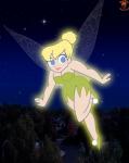 blonde_hair blue_eyes breasts female hair holidays insect_wings night not_furry photo_background plant solo town tree wings bigtyme disney halloween peter_pan tinker_bell_(disney) fairy humanoid hi_res photography_(artwork)