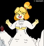 alternate_costume anthro breasts clothing_swap feathers feet female smile solo talons toes under_boob tsunoart animal_crossing delicious_in_dungeon nintendo falin_touden isabelle_(animal_crossing) animal_humanoid canid canid_humanoid canine canine_humanoid chimera dog_humanoid humanoid mammal mammal_humanoid hi_res