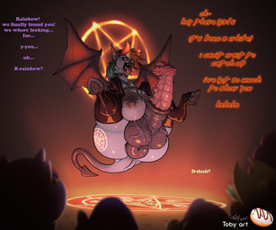 animal_genitalia animal_penis anus balls big_anus big_butt big_penis butt clothing corruption demon_dash ear_piercing equine_genitalia equine_penis facial_piercing feral flared_penis floating genitals group gynomorph hooves horn huge_anus huge_butt huge_penis hyper hyper_anus hyper_genitalia hyper_penis intersex legwear medial_ring membrane_(anatomy) membranous_wings navel navel_piercing nipple_piercing nipples nose_piercing outie_navel penis piercing pointed_tail puffy_anus quadruped solo_focus spiked_penis spikes spikes_(anatomy) teats text thigh_highs tongue tongue_out tongue_piercing transformation udder_piercing udders vein veiny_balls veiny_udders wings toby_art friendship_is_magic hasbro my_little_pony rainbow_dash_(mlp) demon equid equine horse mammal pony 2021 6:5 english_text hi_res
