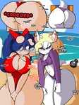 angry anthro beach big_breasts big_butt blonde_hair blue_hair bodily_fluids breasts butt cleavage clothed clothing curvy_figure dialogue duo ear_piercing ear_ring female freckled_shoulders freckles fur hair hourglass_figure huge_breasts huge_butt lifeguard navel navel_piercing nose_steam one-piece_swimsuit piercing profanity purple_eyes ring_piercing sea seaside shaking simple_background smile suine swimwear tan_body tan_skin tears text thick_thighs trembling voluptuous water white_body white_fur wide_hips inkit89 patty_(inkit89) bovid caprine domestic_pig goat mammal suid suina sus_(pig) 2019 3:4 digital_media_(artwork) english_text hi_res