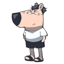 anthro big_head big_snout black_hair bottomwear clothing eyewear footwear glasses hair male pouting round_ears sandals shirt shoes short_hair shorts simple_background snout solo t-shirt topwear wearing_glasses eijie_nutz my_new_character my_new_character_(phillip-banks) canid canine canis domestic_dog mammal digital_drawing_(artwork) digital_media_(artwork)