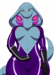 2016 alternate_color anthro anthrofied arbok areola big_breasts blue_body blue_scales breasts brown_eyes clothed clothing curvy_figure fan_character female generation_1_pokemon gloves handwear iris_hebi jumpsuit looking_at_viewer lunis1992 mature_anthro mature_female navel nintendo nipple_outline non-mammal_breasts pink_body pink_scales pokemon pokemon_(species) pokemorph pupils purple_body purple_scales reptile scales scalie simple_background slit_pupils smile snake_hood solo tight_clothing undressing unzipped_bodysuit voluptuous white_background wide_hips zipper zipper_down zipper_jumpsuit