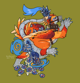 anthro anus autopenetration bdsm belly big_anus big_belly blue_anus blue_claws blue_egg blue_penis blue_tail_tuft blush bodily_fluids bondage bound brown_collar brown_harness claws collar cum cum_drip cum_in_own_vagina cum_in_self cum_in_vagina cum_inside dripping egg egg_from_vagina feathers feral folded_wings genital_fluids genitals green_background green_sclera grey_body grey_scales grey_scutes grey_tail harness herm impregnation intersex male male_anthro maleherm masturbation multicolored_body multicolored_feathers multicolored_wings muzzle_(object) muzzled non-euclidean_masturbation non-euclidean_sex orange_body orange_feathers orange_wings oviposition penetration penile penile_penetration penis penis_in_own_vagina penis_in_vagina portal portal_autopenetration portal_masturbation portal_penis portal_sex pregnant pregnant_feral pregnant_intersex pregnant_maleherm raised_leg red_body red_feathers red_wings restraints rope rope_bondage scales scutes self_impregnation sex simple_background solo swelling tail tail_tied tail_tuft tan_body tan_feathers tan_wings thinking_with_portals tuft vaginal vaginal_penetration wings birdpaw_(artist) mythology dragon feathered_dragon feathered_scalie mythological_creature mythological_scalie scalie 2025 digital_drawing_(artwork) digital_media_(artwork) full-length_portrait hi_res portrait