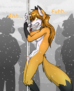 anthro audience black_tail_tip blonde_hair breasts clitoris convenient_censorship dare dipstick_tail ears_up embarrased_female embarrassed embarrassing_nudity exhibitionism female fur genitals grinding_on_pole group hair holding_pole holidays interrupted_masturbation markings nude nude_anthro nude_female obscured_nipples oh_fuck oh_shit open_mouth paintbrush_tail pole public public_nudity regret shameless sharp_teeth snow snowing snowing_outside snowstorm stuck tail tail_markings teeth tongue tongue_out tongue_stuck tongue_stuck_to_pole unforeseen_consequences vulva white_body white_breasts white_fur wide_eyed winter yellow_body yellow_fur ryofox630 a_christmas_story christmas marya_(ryofox630) canid canine canis fox mammal english_description hi_res