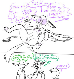 anthro fantasy female group heart_eyes heart_symbol humor hypnosis magic male meow mind_control nude nude_anthro nude_female requesting sex_request speech_bubble spell text trio the_weaver dungeons_and_dragons hasbro wizards_of_the_coast domestic_cat felid feline felis goblin humanoid mammal tabaxi hi_res sketch