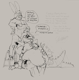 anthro arm_hair belly belly_expansion belly_grab belly_hair belt big_belly blush bodily_fluids body_hair chest_hair clothed clothing dialogue drooling duo expansion eyewear facial_hair feeding_tube fluffy fluffy_chest furniture glasses grin hair hand_on_belly happy_trail holding_stomach hose hose_in_mouth looking_pleasured male male/male medical_instrument moobs motion_lines musclegut muscular muscular_anthro muscular_male nipples nude onomatopoeia open_belt overweight overweight_anthro overweight_male pecs rumbling_stomach saliva scientific_instrument shoulder_pads sitting smile sound_effects speech_bubble standing star_glasses stool swallowing tail tail_motion tailwag text topless topless_male lizzies4lad five_nights_at_freddy's five_nights_at_freddy's:_security_breach scottgames steel_wool_studios lizzie_zalyd montgomery_gator alligator alligatorid crocodilian lagomorph leporid mammal rabbit reptile scalie english_text hi_res