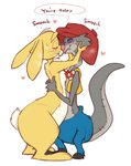 blush bodily_fluids clothing duo hat headgear headwear kissing male male/male saliva saliva_string 4pcsset disney winnie_the_pooh_(franchise) rabbit_(winnie_the_pooh) stan_the_woozle lagomorph leporid mammal rabbit woozle