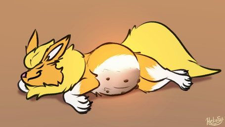 belly big_belly female female_feral feral fur glowing huge_belly multi_nipple nipples orange_body pregnant pregnant_female pregnant_feral quadruped simple_background sleeping solo tail conditional_dnp heliofox nintendo pokemon canid canine canis eeveelution flareon generation_1_pokemon mammal pokemon_(species) digital_media_(artwork) hi_res