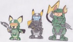 ambiguous_gender armor evolutionary_family fur group gun holding_gun holding_object holding_ranged_weapon holding_weapon military ranged_weapon soldier space_marine spartan_armor_(halo) tail warrior weapon yellow_body yellow_fur unknown_artist halo_(series) microsoft nintendo pokemon xbox_game_studios spartan_(halo) generation_1_pokemon generation_2_pokemon mammal pichu pikachu pokemon_(species) raichu rodent crossover