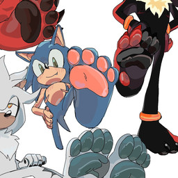 4_toes 5_fingers anthro barefoot belly black_body black_fur black_pawpads blue_body blue_fur blush chest_tuft claws countershading feet fingers foot_fetish foot_focus foot_play fur green_eyes grey_body grey_pawpads group male multicolored_body multicolored_fur pawpads paws pink_pawpads plantigrade pointy_ears red_body red_eyes red_fur red_stripes simple_background smile soles stripes tan_belly tan_body tan_countershading tan_fur toes tuft two_tone_body two_tone_fur white_background white_body white_fur yellow_eyes ghb_no sega sonic_the_hedgehog_(series) shadow_the_hedgehog silver_the_hedgehog sonic_the_hedgehog eulipotyphlan hedgehog mammal 1:1