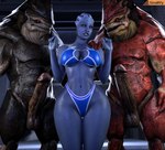 balls big_breasts big_penis blue_body bra breasts clothing female genitals group huge_penis imminent_sex lips male male/female navel panties penis pseudo_hair tentacle_hair tentacles thick_thighs thong trio underwear wide_hips smitty34 bioware electronic_arts mass_effect liara_t'soni alien asari humanoid krogan 3d_(artwork) digital_media_(artwork) hi_res