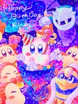 ambiguous_gender anthro birthday blue_body blue_feathers celebration clothing feathers group happy_birthday hat headgear headwear male number orange_body parfait_(dessert) party_hat pink_body rosy_cheeks smile star text white_text non_nonbi kirby's_anniversary kirby_(series) nintendo king_dedede kirby meta_knight alien avian bird penguin waddle_dee waddling_head 2024 3:4 colored digital_media_(artwork) digital_painting_(artwork) english_text hi_res