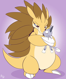 ambiguous_gender anthro biped blush blush_lines claws constricted_pupils countershade_face countershade_torso countershading dipstick_tail duo eye_contact female feral finger_claws holding_another larger_feral leg_markings looking_at_another markings pupils semi-anthro simple_background size_difference small_pupils smaller_anthro socks_(marking) standing tail tail_markings tan_body toe_claws whiskers white_body white_countershading white_markings worried fuf nintendo pokemon alolan_form alolan_meowth generation_1_pokemon generation_7_pokemon pokemon_(species) regional_form_(pokemon) sandslash 2019 digital_media_(artwork) hi_res