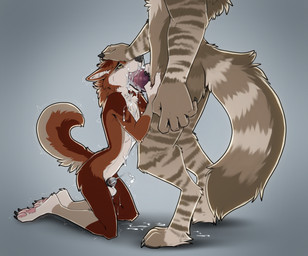 animal_genitalia animal_penis anthro anthro_on_anthro anthro_penetrated anthro_penetrating anthro_penetrating_anthro balls bodily_fluids canine_genitalia canine_penis chastity_cage chastity_device chastity_device_only cum cum_from_mouth cum_from_nose cum_in_mouth cum_in_nose cum_inside cum_on_ground cum_overflow cum_string cum_through_chastity cum_while_chaste cumshot deep_throat duo ejaculation erection feet fellatio fur genital_fluids genitals half-closed_eyes hand_on_head hand_on_penis hands-free kneeling knot larger_anthro larger_male male male/male male_anthro male_penetrated male_penetrating male_penetrating_male narrowed_eyes nude oral oral_orgasm oral_penetration orgasm orgasm_face pawpads penetration penile penis penis_size_difference sex simple_background size_difference smaller_anthro smaller_male standing tail toes wearing_chastity_device ruaidri kaytu_(ruaidri) canid canine canis hyena mammal wolf digital_media_(artwork) hi_res