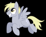 2012 alpha_channel blonde_hair crossgender cutie_mark derpy_hooves_(mlp) equid equine feathered_wings feathers feral flying friendship_is_magic ftm_crossgender grey_body grey_feathers hair hasbro hi_res male mammal my_little_pony mythological_creature mythological_equine mythology pegasus simple_background smile solo transparent_background wicklesmack wings yellow_eyes