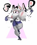 anthro big_breasts bottomwear breasts bursting_out_of_clothing clothing exercise female hotpants huge_breasts shorts slightly_chubby solo spandex spandex_shorts thick_thighs tight_clothing torn_clothing wide_hips workout workout_clothing bigoldoinks disney zootopia judy_hopps lagomorph leporid mammal rabbit 2022 colored digital_media_(artwork) hi_res shaded