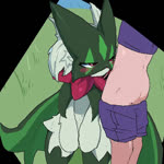 ambiguous_gender ambiguous_penetrated animated anthro anthro_penetrated biped blush bodily_fluids bottomwear bottomwear_down butt censor_bar censored clothed clothing cum cum_in_mouth cum_inside duo erection fellatio fur generation_9_pokemon genital_fluids genitals green_body green_fur heart_eyes heart_symbol human human_on_anthro human_penetrating human_penetrating_anthro interspecies kneeling low_res male male/ambiguous male_penetrating male_penetrating_ambiguous mammal meowscarada nintendo no_sound oral oral_penetration orgasm partially_clothed penetration penile penile_penetration penis pokemon pokemon_(species) pokephilia red_eyes sex shorts shorts_down sky_necko webm