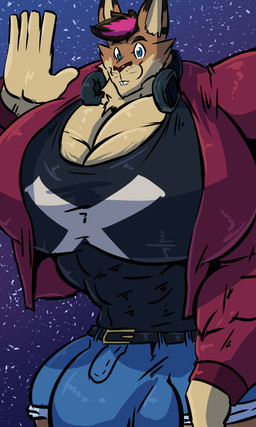 5_fingers anthro balls belt big_balls big_bulge big_muscles big_pecs big_penis bottomwear bulge clothing denim denim_bottomwear denim_clothing denim_shorts electronics fingers genitals gesture hair headphones huge_balls huge_bulge huge_muscles huge_pecs huge_penis hyper hyper_balls hyper_bulge hyper_genitalia hyper_muscles hyper_pecs hyper_penis jacket jeans looking_at_viewer male muscular muscular_anthro muscular_male pants pecs penis shorts smile solo topwear waving waving_at_viewer bobert rob_(rgmbleh) mammal rodent sciurid 2017 3:5 hi_res