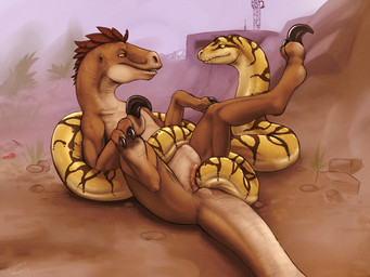 ambiguous_gender animal_genitalia animal_vulva beverage bodily_fluids brown_eyes can claws cloaca cloacal cloacal_penetration cola container darkened_genitalia duo eye_contact feathers female female/ambiguous feral feral_on_feral genital_fluids genitals interspecies legs_up looking_at_another lying on_back outside penetration pubic_boot saliva saliva_string sex smile soda spread_legs spreading tail tail_fetish tail_in_cloaca tail_insertion tail_play tail_sex vaginal_fluids vulva yellow_sclera lizardlars ingen jurassic_park universal_studios dinosaur dromaeosaurid feathered_dinosaur feathered_scalie prehistoric_species reptile scalie snake theropod velociraptor 2015 4:3 digital_media_(artwork) hi_res