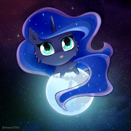 blue_body blue_eyes blue_fur blue_hair chibi female feral full_moon fur hair horn moon night solo star tongue tongue_out wings batonya12561 friendship_is_magic hasbro my_little_pony mythology princess_luna_(mlp) equid equine horse mammal mythological_creature mythological_equine pony winged_unicorn 1:1 hi_res