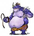 anthro belly big_belly bodily_fluids breath clothed clothing double_chin hat headgear headwear heat_(temperature) holding_object holding_whip horn male moobs navel nipples obese obese_anthro obese_male open_clothing open_mouth open_shirt open_topwear overheated overweight overweight_anthro overweight_male shirt simple_background solo sound_effects standing sweat teeth tongue topwear torn_clothing whip white_background aokamidu activision spyro_the_dragon mammal rhinoceros rhynoc hi_res