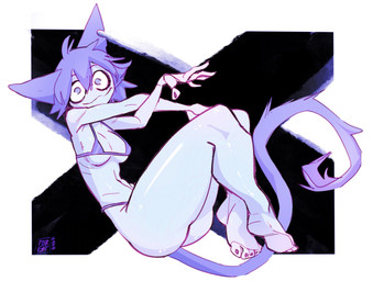 5_fingers 5_toes ahoge anthro barefoot bikini bikini_bottom bikini_top black_background border bottomwear breasts clothed clothing crazy_eyes feet female fingers fur hair humanoid_feet humanoid_hands long_tail looking_at_viewer mouth_closed plantigrade purple_body purple_bottomwear purple_clothing purple_ears purple_eyes purple_hair purple_skin purple_tail purple_topwear simple_background sitting skimpy skimpy_bikini skimpy_topwear skinny slim smile solo swimwear tail thick_thighs thin_tail toes topwear triangle_bikini two-piece_swimsuit white_background white_border foresttherotten springjaw_(foretbwat) domestic_cat felid feline felis mammal 2022 digital_media_(artwork) hi_res selectively_detailed