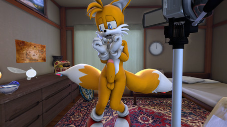 anthro anthrofied balls banding_(artifact) bed bedroom big_penis blue_eyes camera clock clothing curtains dipstick_tail dresser embarrassed erection femboy footwear furniture genitals gloves hands_up handwear inside looking_aside male markings multi_tail multicolored_tail nude penis photo_shoot pigeon_toed rug shield shoes shy solo tail tail_markings treasure_chest tripod video_camera yellow_balls burstingseas spiderman123 kabalmystic_(modeler) nintendo ocarina_of_time sega sonic_the_hedgehog_(series) the_legend_of_zelda miles_prower navi canid canine fox mammal 16:9 2016 3d_(artwork) digital_media_(artwork) hi_res source_filmmaker_(artwork) widescreen