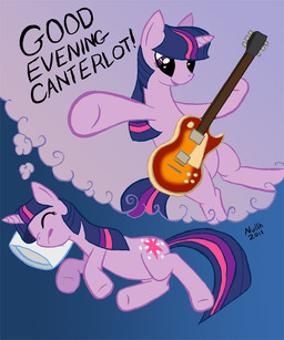 bed dream electric_guitar female feral fur furniture guitar hair horn multicolored_hair musical_instrument playing_guitar playing_music plucked_string_instrument purple_body purple_fur purple_hair quadruped simple_background sleeping solo string_instrument tail text toony two_tone_hair nullh friendship_is_magic hasbro my_little_pony mythology twilight_sparkle_(mlp) equid equine mammal mythological_creature mythological_equine unicorn english_text