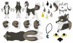 2_tails 4_arms jewelry multi_arm multi_limb multi_tail multifur necklace solo tail text princedoodles sevten canid canid_taur canine canine_taur canis fox fox_taur hybrid hybrid_taur mammal mammal_taur taur wolf wolf_taur flat_colors model_sheet