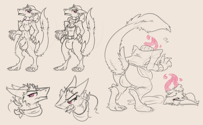 anthro balls breasts detachable detachable_head genitals headless herm intersex nude solo tail scarv sergal