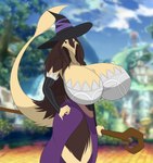 anthro big_breasts breasts brown_body brown_fur brown_hair brown_tail clothed clothed_female clothing crosier female fur hair hat headgear headwear huge_breasts huge_hips kenari_neora_(justmekenji) magic magic_user solo tail tan_body tan_chest tan_fur tan_tail wide_hips witch witch_costume witch_hat justmekenji dragon's_crown vanillaware kenari_neora sorceress_(dragon's_crown) sergal absurd_res digital_drawing_(artwork) digital_media_(artwork) hi_res