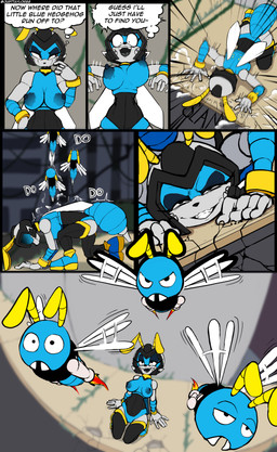 5_fingers all_fours anthro areola blep blotchy_areola city dialogue female fingers grin machine nipples outside ovipositor smile solo standing text thought_bubble tongue tongue_out wings justtaylor sega sonic_the_hedgehog_(series) lilith_(blitscreet) badnik buzzbomber absurd_res comic english_text hi_res