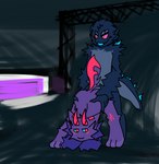 anthro ass_up black_body black_fur blue_body blue_eyes blue_fur blue_mouth crossed_arms duo female female_penetrated fur grey_body grey_fur heart_eyes heart_symbol horn jack-o'_pose looking_at_another looking_at_partner looking_back looking_back_at_another looking_back_at_partner male male/female male_penetrating male_penetrating_female mouth_closed nude open_mouth penetration pink_body pink_eyes pink_fur pink_horn pose purple_body purple_fur red_eyes sex smug yellow_eyes karkow kaiju_paradise roblox carneline_(kaiju_paradise) kaiju_(kaiju_paradise) gootraxian absurd_res digital_media_(artwork) hi_res