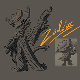 3_toes 4_fingers :< anthro arm_tuft bent_arm biped black_body black_ears black_fur black_tail bottomless bottomless_anthro bottomless_male brown_cowboy_hat brown_kerchief clothed clothing facial_scar facial_tuft feet fingers fur grey_background grin grinning_at_viewer gun handgun hat hat_only headgear headgear_only headwear headwear_only hip_tuft holding_gun holding_handgun holding_object holding_ranged_weapon holding_revolver holding_weapon kerchief kerchief_only long_tail looking_at_viewer male male_anthro mostly_nude one_ear_up one_eye_obstructed pose pupils ranged_weapon red_eyes revolver scar shoulder_tuft simple_background smile smiling_at_viewer smoking_gun solo standing stylized tail teeth_showing text toes tuft weapon ison_kreart mewgenics zodiac_(mewgenics) domestic_cat felid feline felis mammal 1:1 character_name colored digital_drawing_(artwork) digital_media_(artwork) full-length_portrait hi_res monochrome official_art portrait reference_image