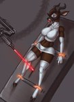 anthro ball_gag bound clothing female gag gagged imminent_death laser laser_beam nipple_outline panties peril restrained scared solo struggling superhero tight_clothing underwear spiritalpha ishi_(spiritalpha) deer mammal 2d_animation animated motion_tweening