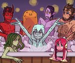 body_hair breasts chest_hair convenient_censorship female game_cg green_body green_skin group horn hot_tub humanoid_pointy_ears living_hair male nude pointy_ears pseudo_hair purple_body purple_skin snake_hair wet european_mythology greek_mythology monster_prom mythology blobert_blaubelaire damien_lavey liam_de_lioncourt miranda_vanderbilt polly_geist scott_howl vera_oberlin animal_humanoid canid canid_humanoid canine canine_humanoid chimera demon demon_humanoid fish fish_humanoid ghost gorgon humanoid mammal mammal_humanoid marine marine_humanoid reptile scalie snake spirit vampire wolf_humanoid official_art