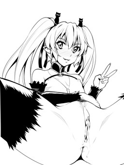 5_fingers anus areola armwear blush bodily_fluids butt clitoral_hood clitoris clothing elbow_gloves eyebrow_through_hair eyebrows eyelashes eyelashes_through_hair fangs female fingers flat_chested genital_fluids genitals gesture gloves hair hand_gesture handwear humanoid_pointy_ears legwear long_hair looking_at_viewer mostly_nude navel nipples not_furry open_mouth pointy_ears pubes solo spread_legs spreading teeth thigh_highs tied_hair translucent translucent_hair v_sign vaginal_fluids vulva ghettoyouth_(artist) magical_pokaan pachira_(magical_pokaan) mammal vampire black_and_white hi_res monochrome