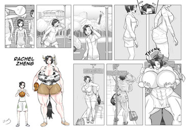 abs animal_print big_breasts blush bodily_fluids body_size_growth bottomwear breast_growth breasts butt butt_expansion clenched_teeth clothing cow_print crying expansion eyes_closed female footwear group growth hand_on_breast holding_basketball horn horn_growth human_to_humanoid looking_at_viewer open_mouth outside road scientific_instrument shoes shorts sign size_difference size_transformation smile sneakers socks species_transformation standing tail tail_growth tears teeth text thermometer torn_clothing transformation stunsetting animal_humanoid bovid bovid_humanoid bovine bovine_humanoid cattle_humanoid human humanoid mammal mammal_humanoid 2024 comic english_text hi_res