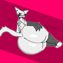anthro bottom_heavy butt butt_focus butt_grab clothing female gloves hand_on_butt handwear legwear looking_at_viewer lying nude on_side solo thigh_highs white_body numberonetokengooner token_(femtanyl) 1:1