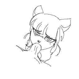 anthro balls bangs blunt_bangs blush blush_lines deep_throat duo ears_back face_fucking female first_person_view floppy_ears folded_ears genitals hair irrumatio looking_at_viewer male male/female markings mole_(marking) navel nipples oral oral_penetration penetration penile penis penis_in_mouth pivoted_ears sex simple_animation straight_bangs straight_hair conditional_dnp doxhun sasha_(doxhun) domestic_cat felid feline felis human mammal 1:1 aliasing animated animated_gif black_and_white digital_drawing_(artwork) digital_media_(artwork) frame_by_frame low_res monochrome short_playtime