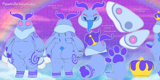 abstract_background antennae_(anatomy) anthro biped blue_body butt crown featureless_crotch headgear insect_wings long_tongue multi_arm multi_limb nude overweight smile solo text tongue tongue_out toony wings sexotheque pipastrella_saturniidae arthropod insect lepidopteran luna_moth mammal moth saturniid 2025 absurd_res english_text hi_res model_sheet genderfluid_(lore) nonbinary_(lore)